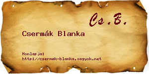 Csermák Blanka névjegykártya